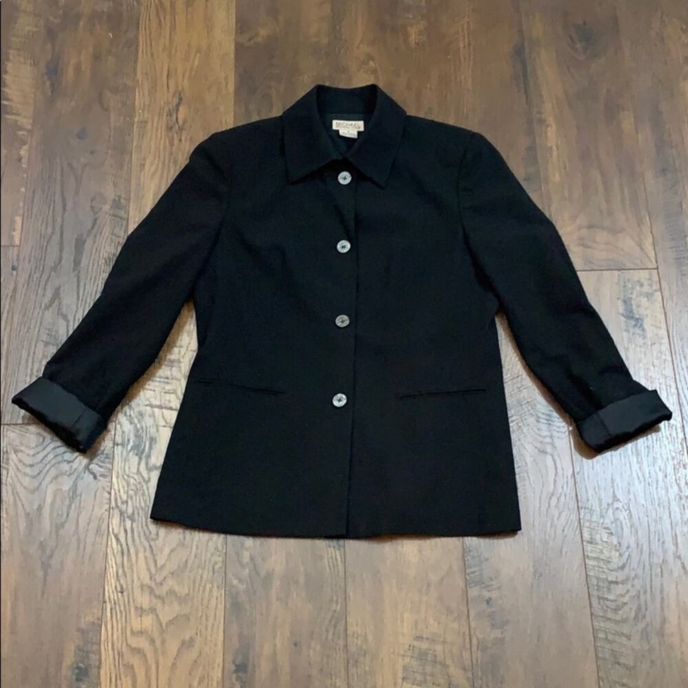 Michael Kors Black Button-Up Blazer